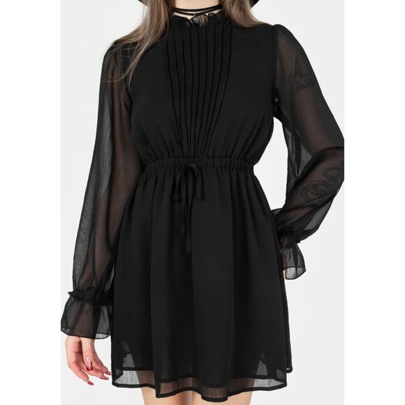 Disturbia Dresses & Skirts - disturbia Spirit Sheer Pintuck Ruffle Mini Dress uk 16